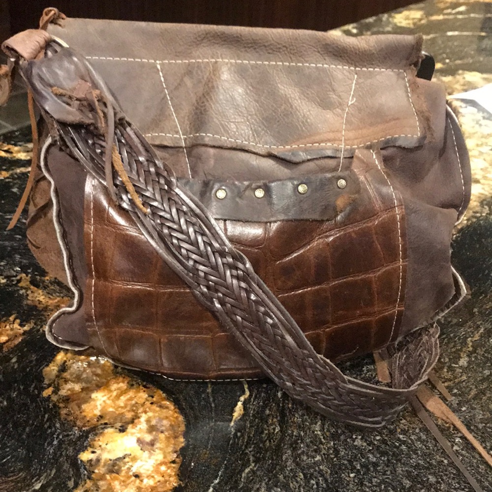 Leather Hide -Custom Made Messenger Bag-EUC - Picture 2 of 11